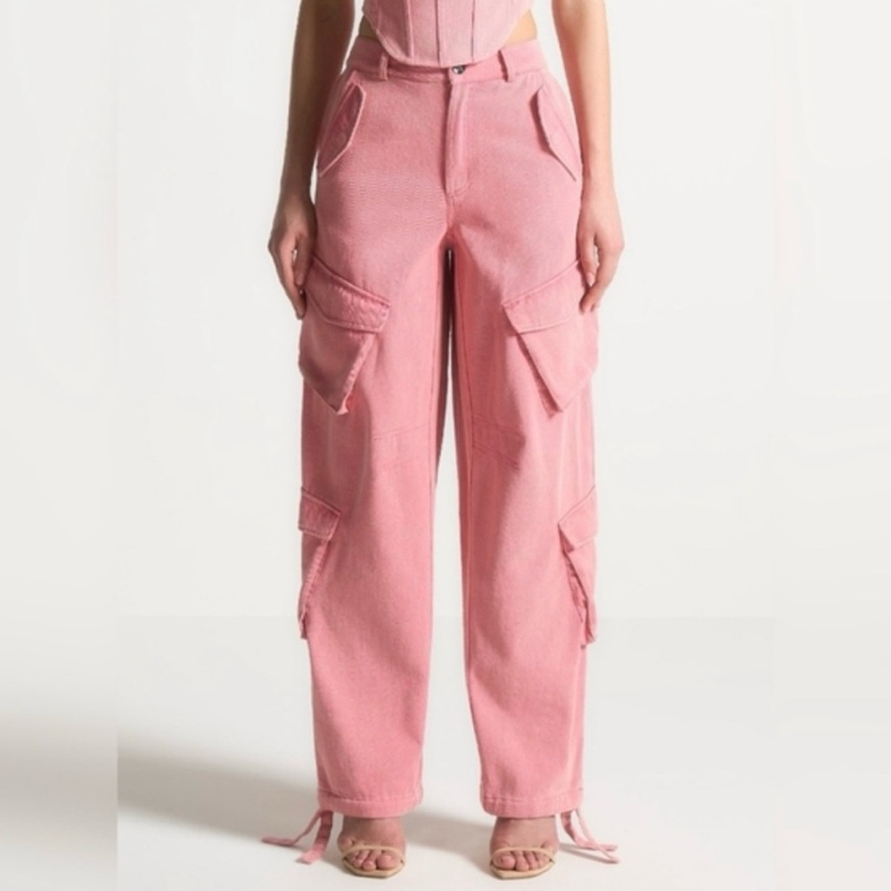 ❤️ Maniere de Voir Pink Carpenter Trouser High Waisted Cargo Pants size US 6 10
